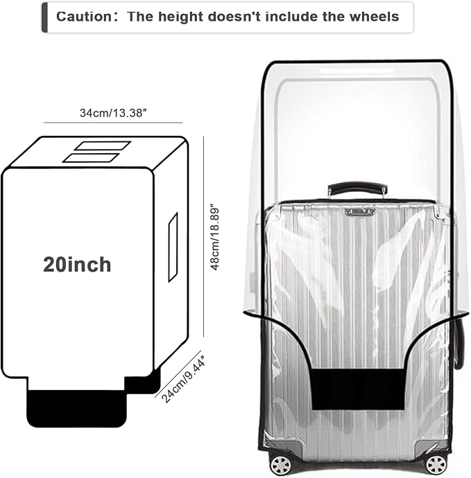 Suitcase Cover for 20" Luggage TSA Approved Clear PVC Thickened Protective - Image 7