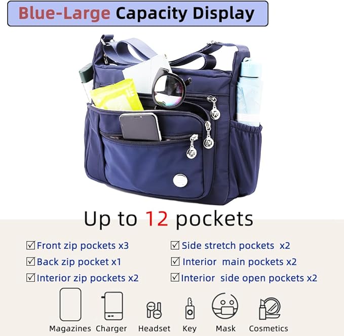 MINTEGRA Women Shoulder Handbag Roomy Multiple Pockets Bag Ladies Crossbody - Image 4