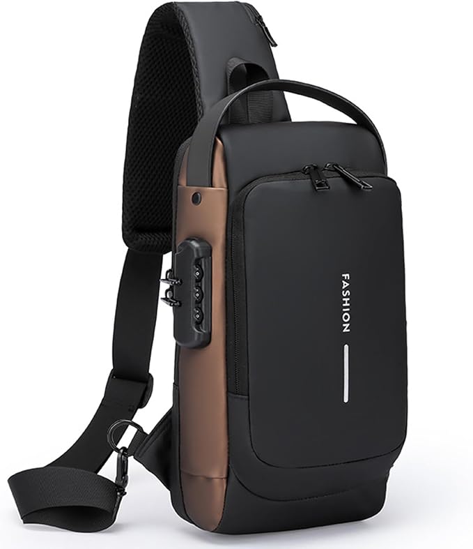 Sling Bag for Men Anti-theft USB Crossbody Shoulder Backpack Purse Waterproof by ISDULA