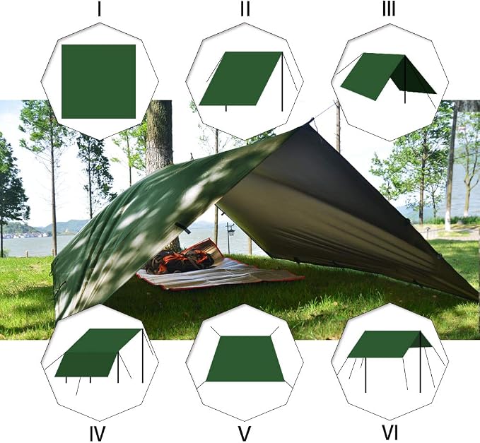 KALINCO Waterproof Camping Tarp Tent Hammock Rain Fly, 10X10FT/10X15FT - Image 5