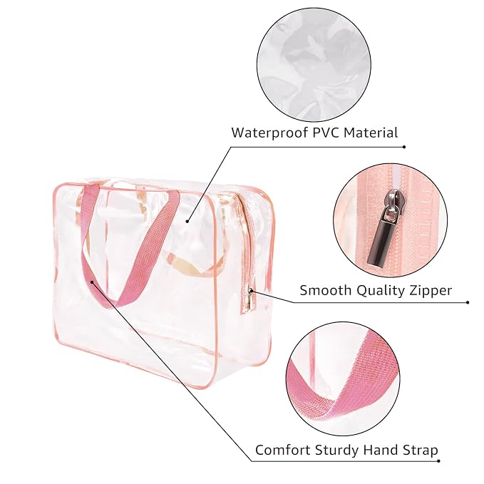 4Pcs Crystal Clear PVC Travel Toiletry Bag Kit - Image 6