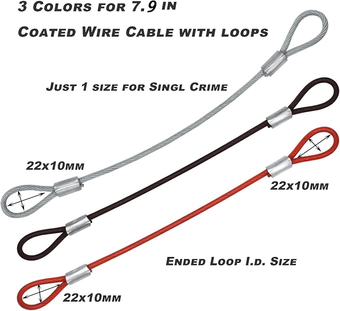 15 pcs 7.9 inch 3mm Thickness Galvanized Steel Wire Cable - Image 3