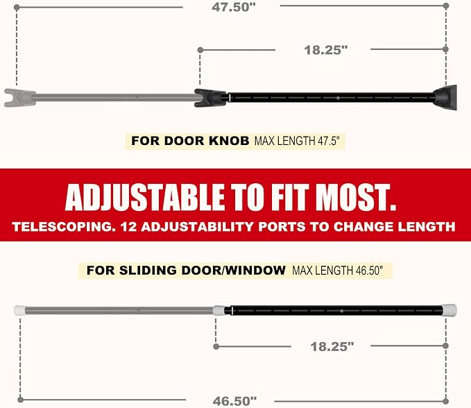 SECURITYMAN 2-in-1 Door Security Bar & Sliding Door Security Bar - Image 3