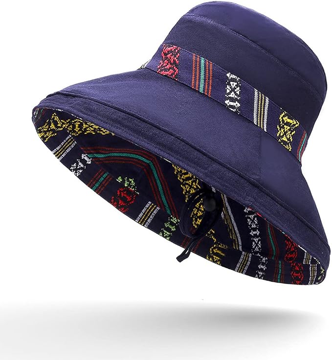 Women Wide Brim Sun Hats Metal Wired Edge Summer UV Protection Beach Fishing Hat - Image 3