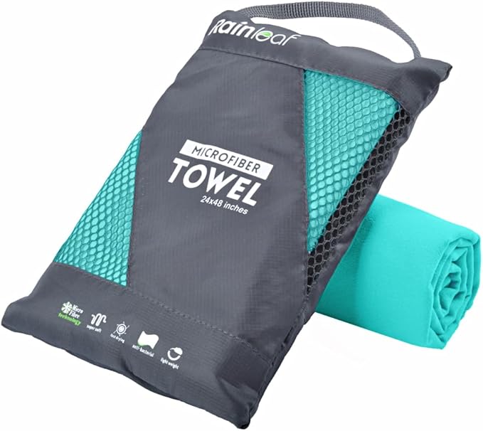Rainleaf Microfiber Towel Perfect Travel & Gym & Camping Towel. Quick Dry by Rainleaf