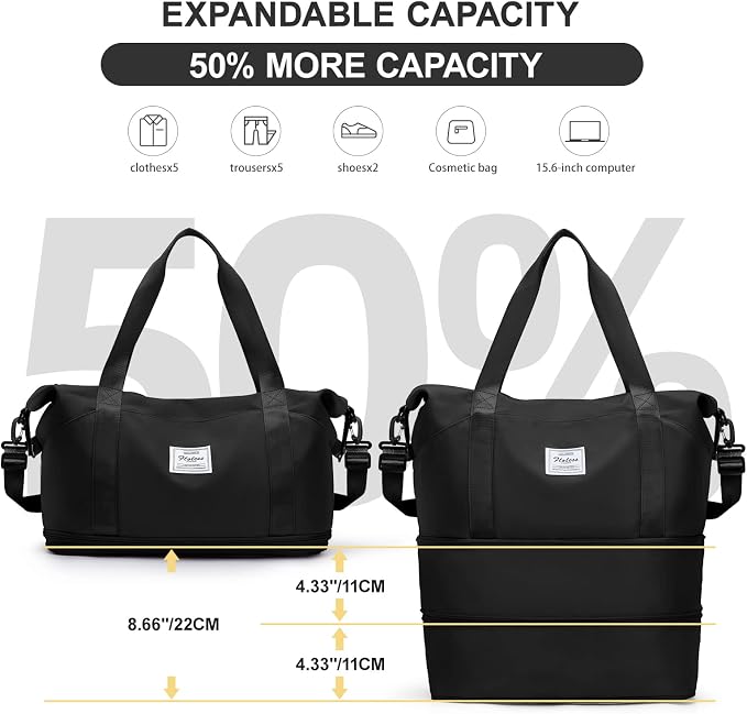 Travel Duffel Bag, Sports Tote Gym Bag, Shoulder Weekender Overnight Bag - Image 3