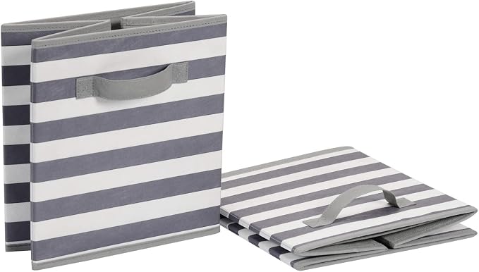 Amazon Basics Cube Organizer Storage Bins Handles, Collapsible Fabric, - Image 4