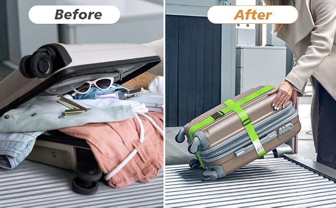 BILIONE Luggage Straps 88 inch Adjustable Suitcase Belt, Lockable Against - Image 6