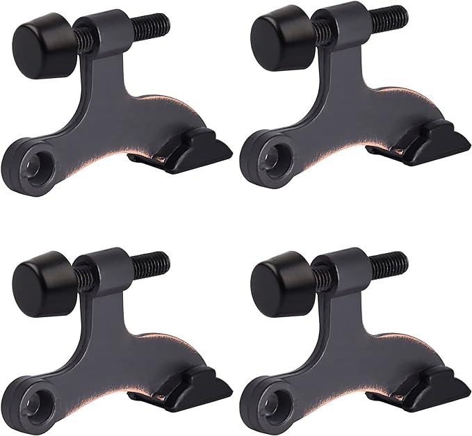 HOMOTEK 4 Pack Hinge Pin Oil Rubbed Bronze Door Stopper, Adjustable Deluxe by HOMOTEK