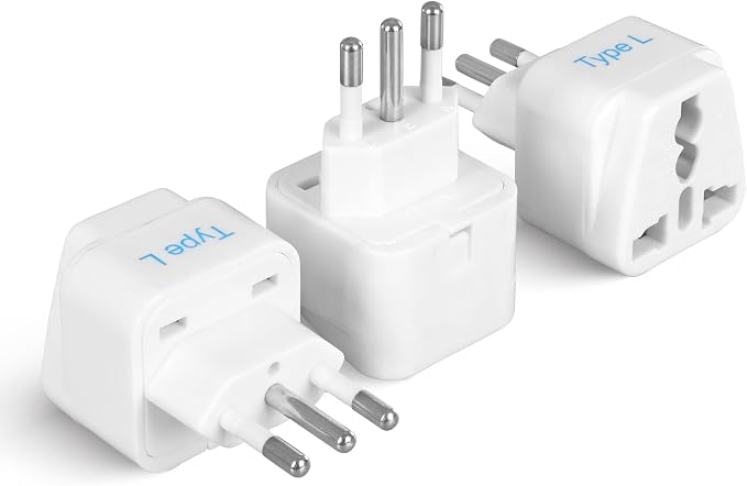 Ceptics Italy Power Adapter, Type L plug adapter, Universal Travel Adapter Chile by Ceptics