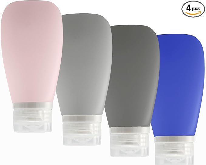 Travel Bottles for Toiletries, TSA Approved 3oz Leak Proof Silicone Refillable by Lyob