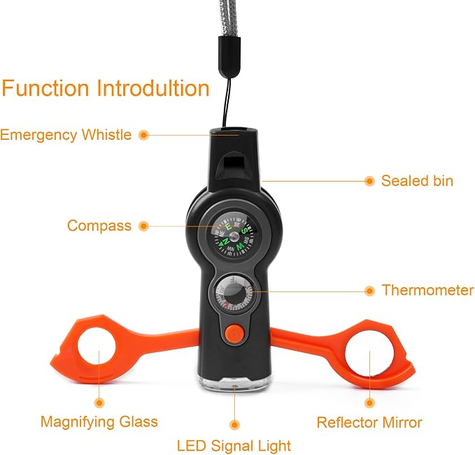 Emergency Survival Function Whistle, Outdoor Multifunctional Tool Safety Whistle - Image 6