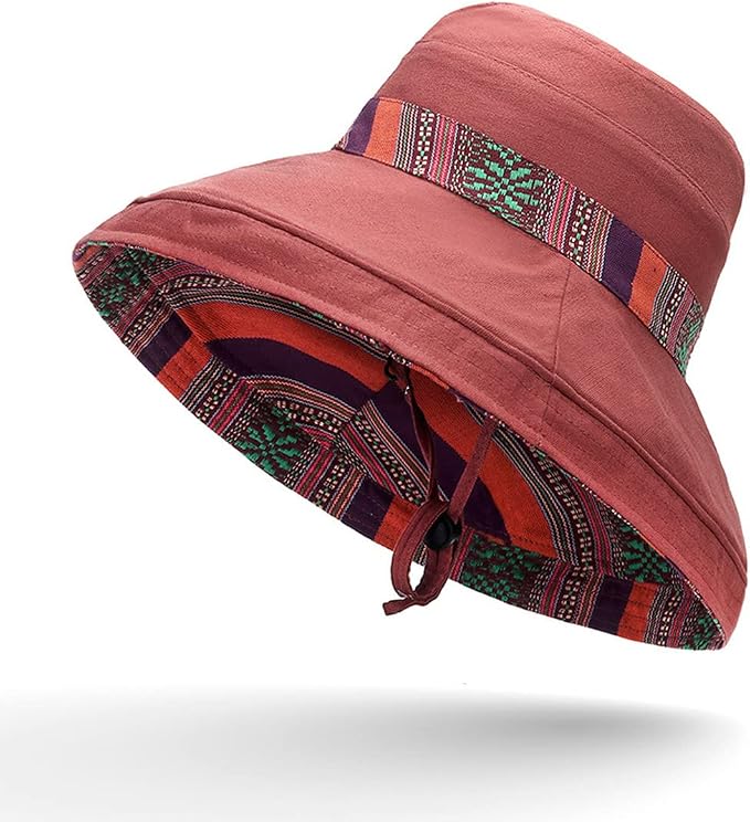 Women Wide Brim Sun Hats Metal Wired Edge Summer UV Protection Beach Fishing Hat - Image 2