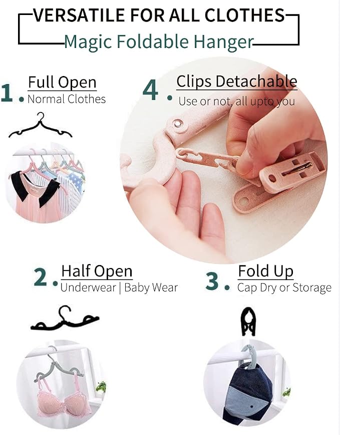12-Piece Foldable Travel Hangers - Image 9