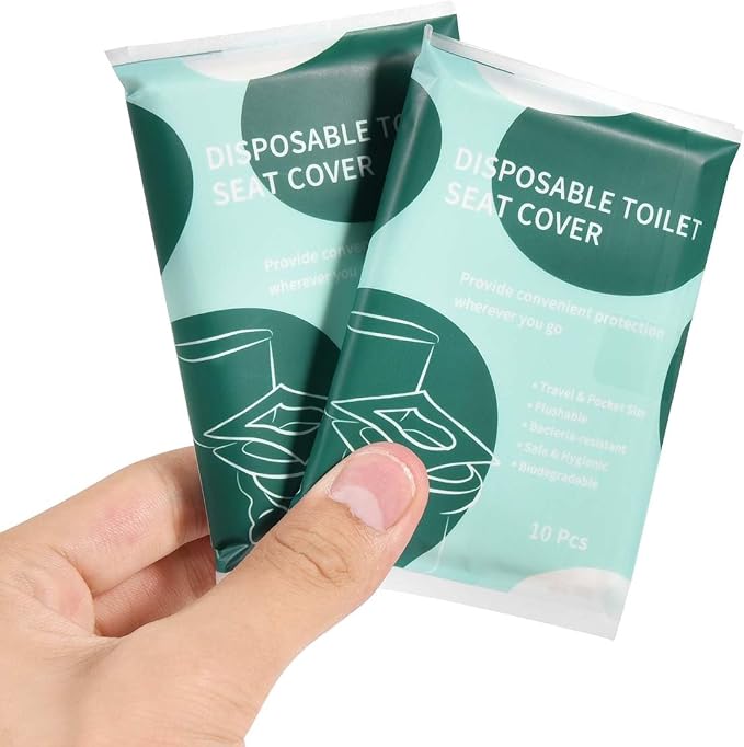 60 Pcs Disposable Flushable Paper Toilet Seat Covers Travel Supplies Essentials - Image 8