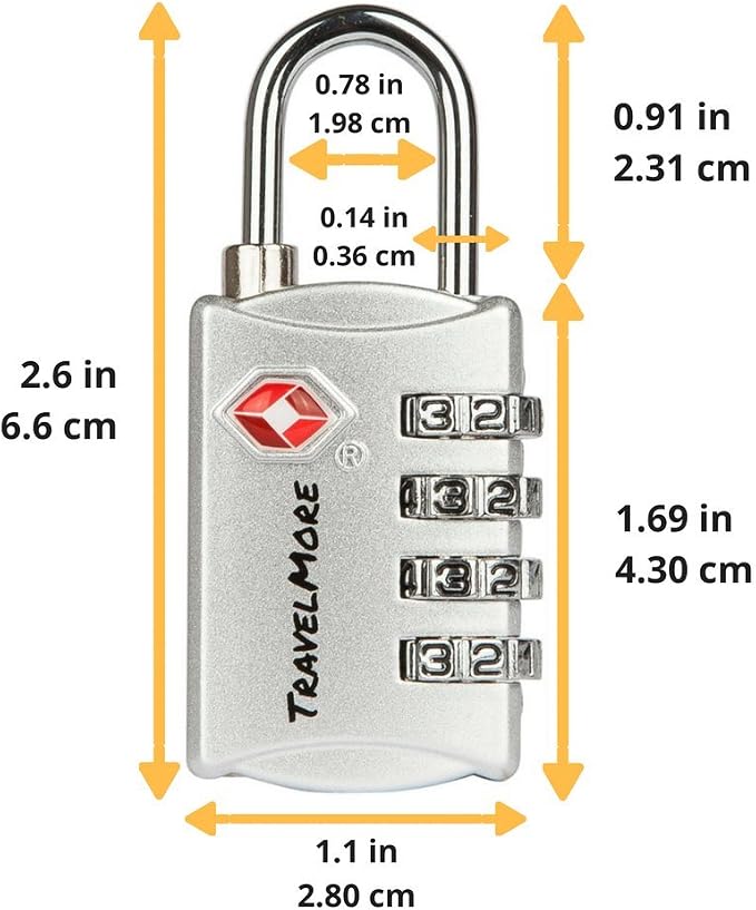 TSA Luggage Locks with 4 Digit Combination – Heavy Duty Set Your Own Padlocks - Image 2
