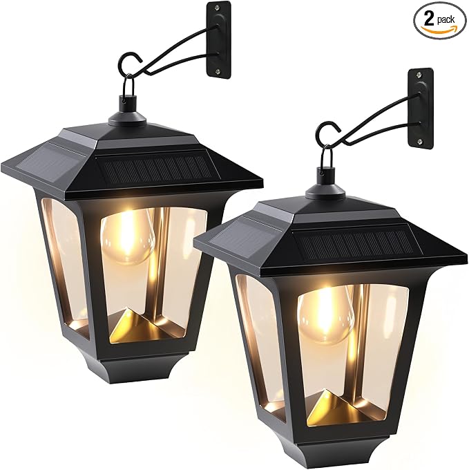 PASAMIC 2 Pack Solar Wall Lights by PASAMIC