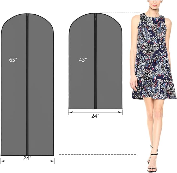 Zilink Clear Dress Bags for Gowns Long 65'' Garment Bags for Hanging Clothes - Image 2