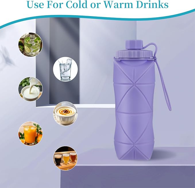 Silicone Collapsible Water Bottles, Lightweight Reusable Leakproof - Image 5