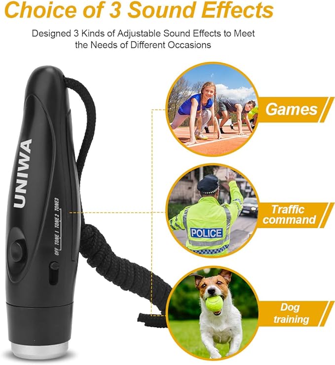 UNIWA Electronic Whistles, 2 Pack Handheld 3 Tone High Volume Electric Whistle - Image 3