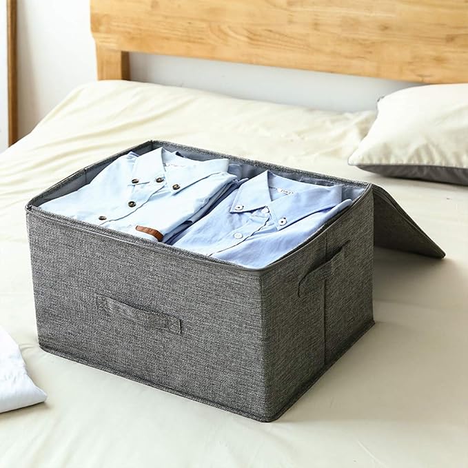 ANMINY 3PCS Storage Bins with Zipper Lids 36 Qt Lidded Fabric Storage Boxes - Image 6