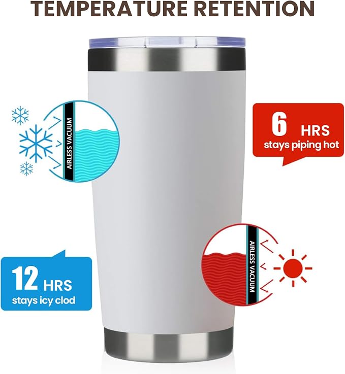 MEWAY 20oz Tumbler Cup Double Wall Vacuum Insulated Travel Mug Bulk, Stainless - Image 6