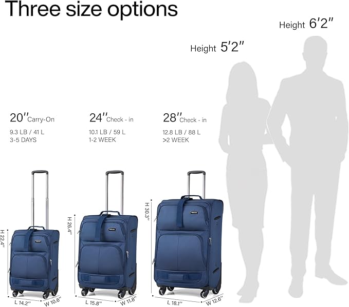 Hanke 20 Inch Softside Expandable Carry On Luggage - Image 3