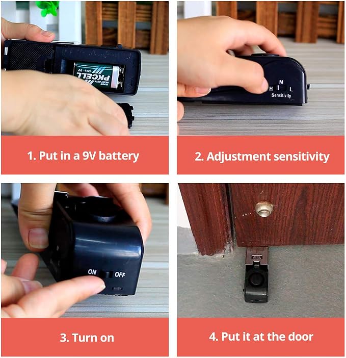 TOWODE Upgraded Door Stop Alarm 3-Pack, Stoppers Security - Image 5