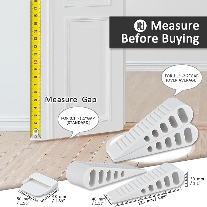 JQK Rubber Door Stopper Wedge, Wooden Floor, DSB61-WH-P2 - Image 2