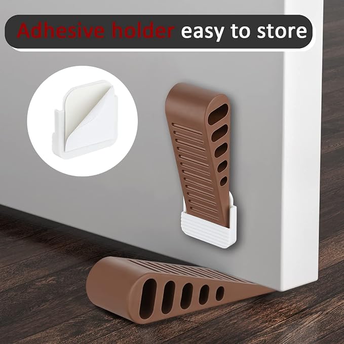JQK Rubber Door Stopper Wedge, Bronze 2 Pack Soft TPR Premium Door Stops - Image 3