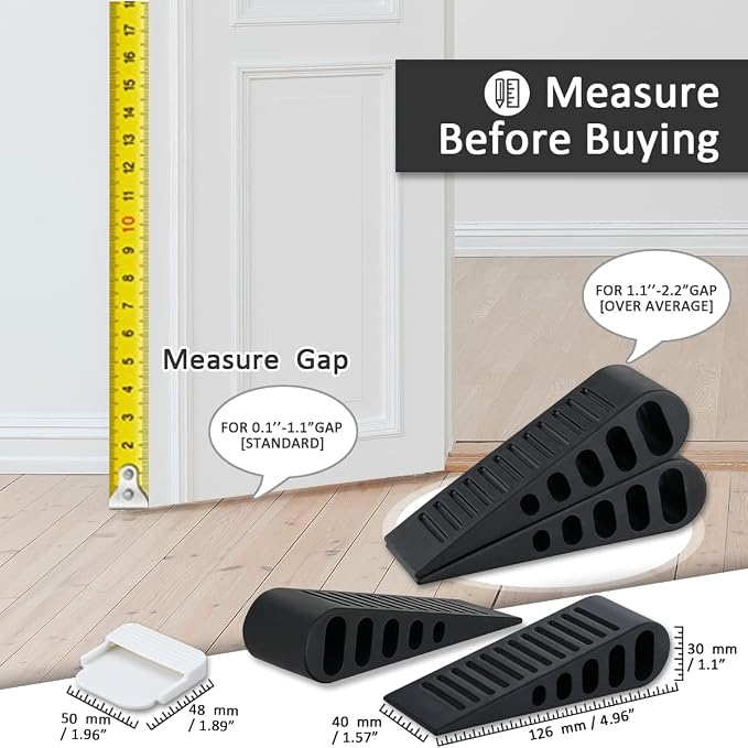 JQK Rubber Door Stopper Wedge, Wooden Floor, DSB61-BK-P2 - Image 2