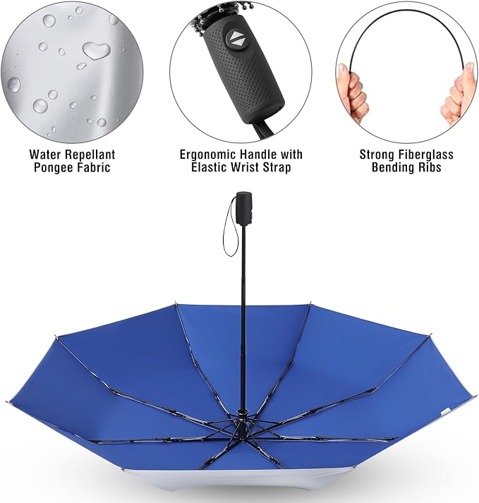 G4Free UPF 50+ UV Protection Large Travel Umbrella 42/46 Inch Auto Open Close - Image 4