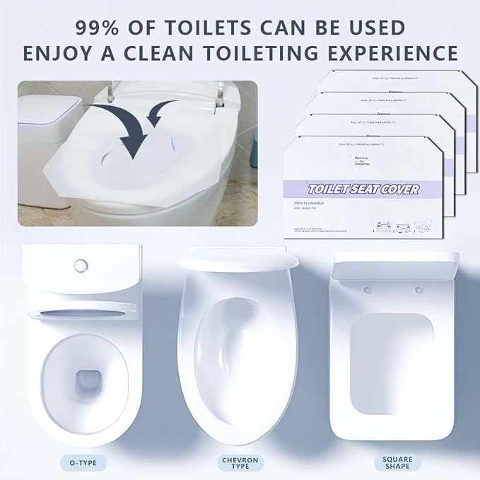 2 Pack Disposable Toilet Seat Covers Flushable Paper Toilet Seat Cover - Image 8