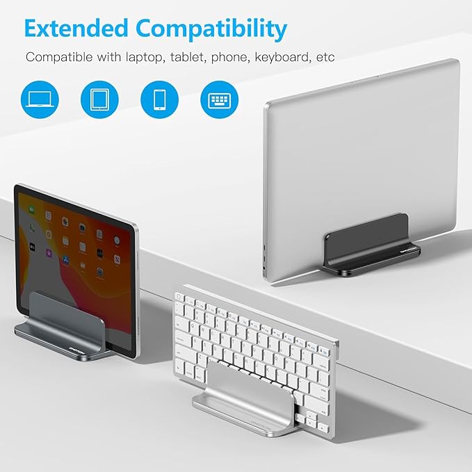 OMOTON Vertical Laptop Stand Holder, Desktop Aluminum Stand - Image 5
