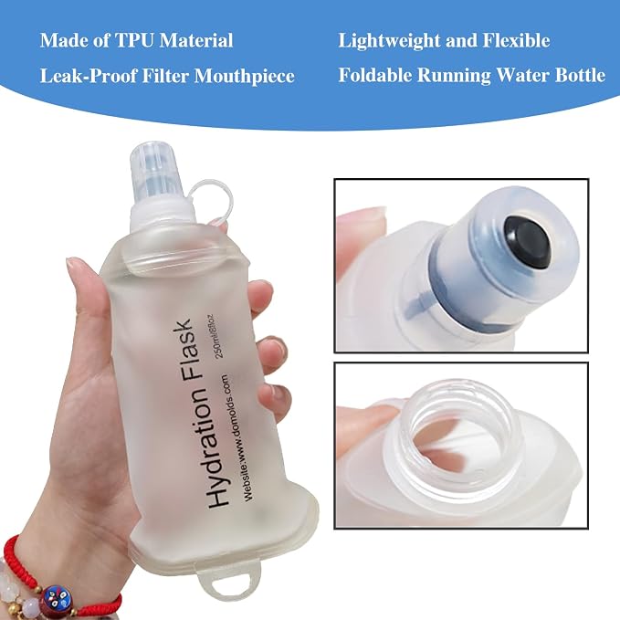 CLINTT 500ml Soft Flask, Foldable Running Water Bottle, TPU Folding Soft Water - Image 4