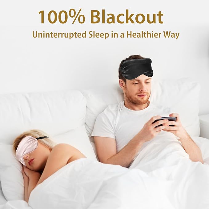 Silk Sleep Masks for Sleep, 4 Pack Super Soft Sleep Mask for Women & Men - Image 6