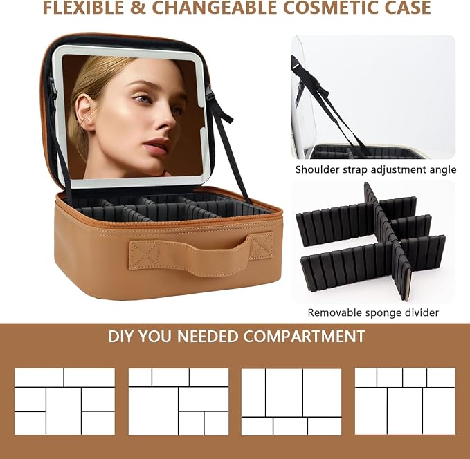 Travel Makeup Bag for Women and Makeup Artists Cosmetic Organizer Large Makeup - Image 2