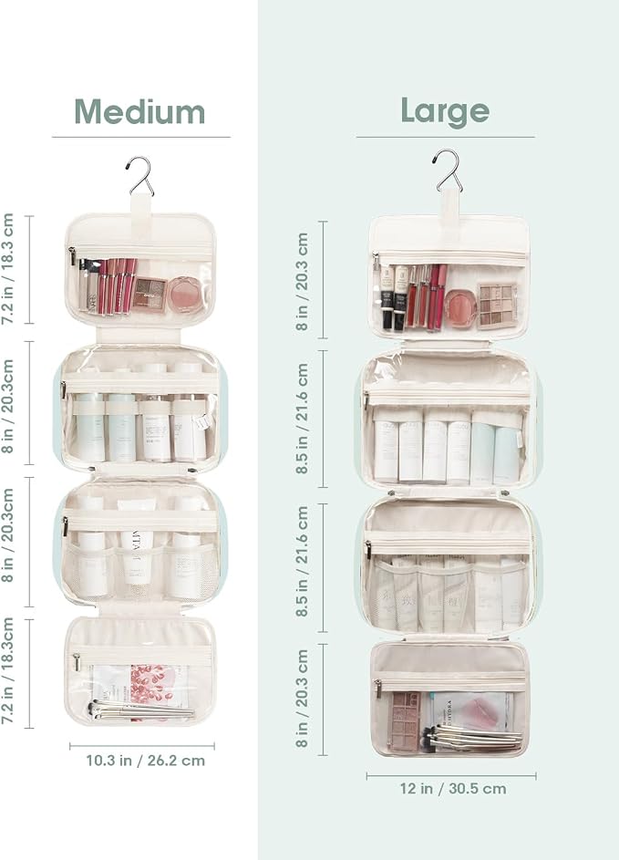 Narwey Hanging Toiletry Bag for Women Travel Makeup Bag Organizer Toiletries - Image 5