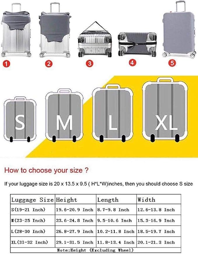 7-mi Travel Luggage Cover Protector, Washable Suitcase Protector Anti-scratch - Image 7