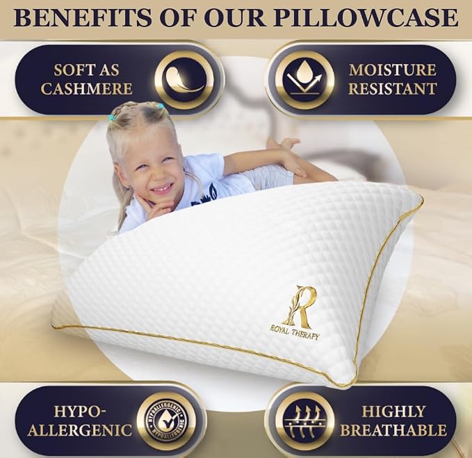 Royal Therapy Queen Memory Foam Pillow, Adjustable Shredded Odor-Free Pillow - Image 6