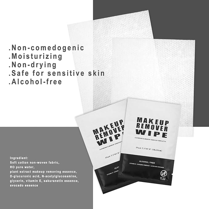 200 Count Makeup Remover Wipes Individually Wrapped Makeup Wipes Bulk Face - Image 4