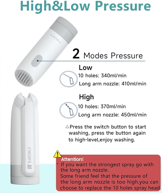 Portable Bidet | High Pressure Travel Bidet | Rechargeable Electric Portable - Image 5