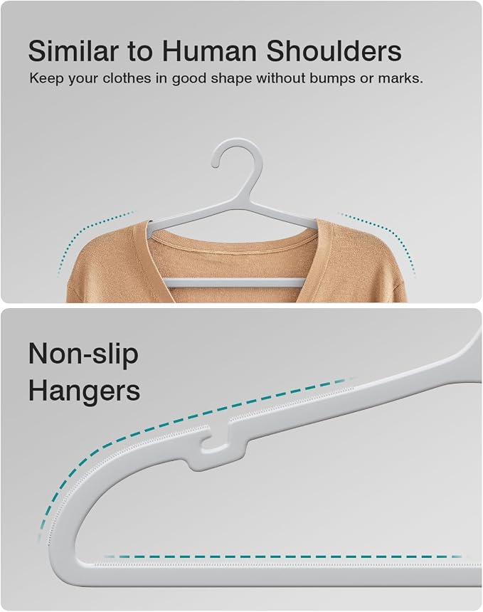 80 Pack Clothes Hangers, Non Slip Plastic Coat Hangers, Space Saving, Heavy Duty - Image 4