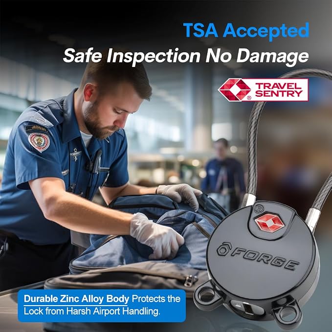 Forge TSA Approved Luggage Locks Ultra-Secure Dimple Key Travel Locks - Image 2