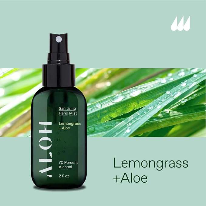 ALOH Hand Sanitizer Spray Liquid 3-pack | Lemongrass | 70% Alcohol Hydrating - Image 4