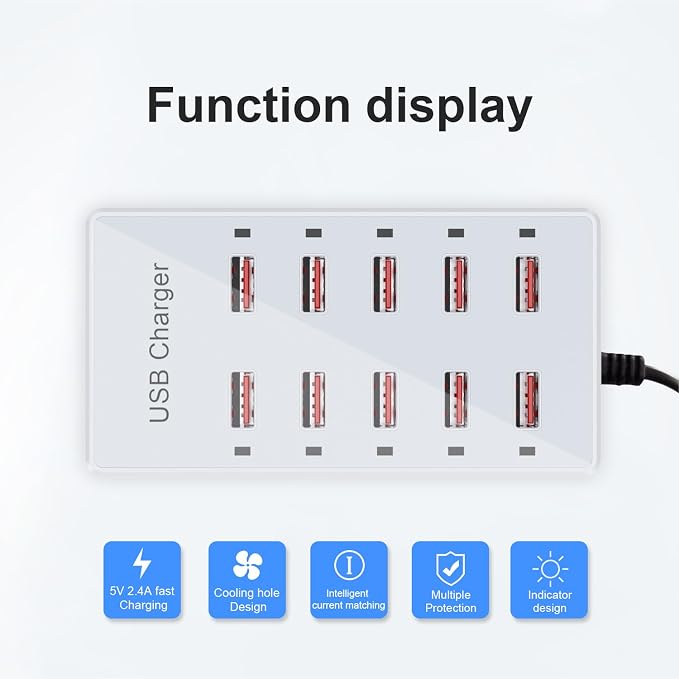 USB Charger 10-Ports Charging Station - Image 7