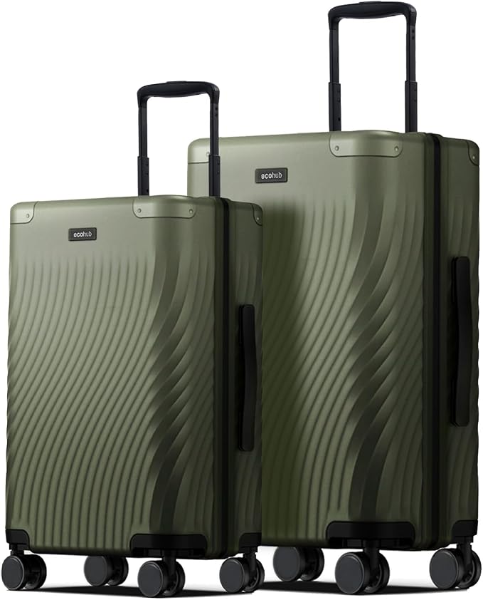 ECOHUB Hardside Expandable Carry On Luggage Sets, Recycled PC 20/24" Rolling by ECOHUB