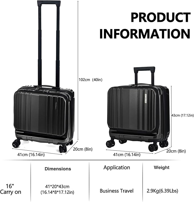 TydeCkare 16" Carry on Luggage - Image 3