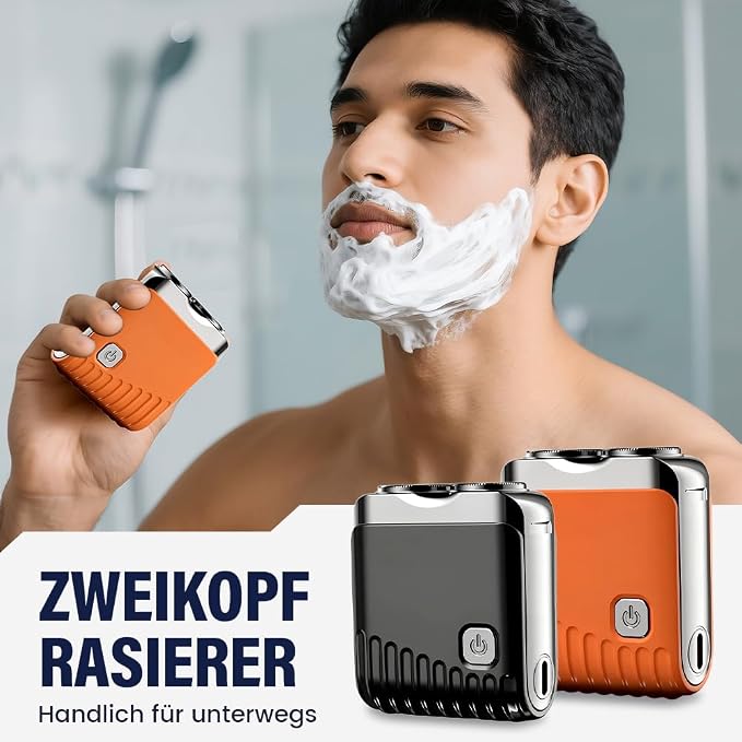Mini Electric Shaver, Dual Head Waterproof Rechargeable Razor Mini Wet Dry - Image 4