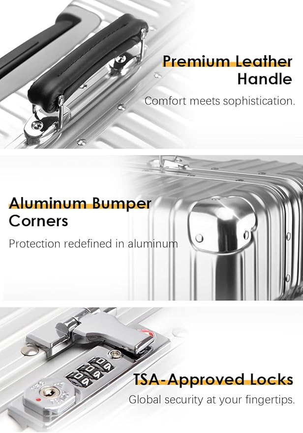 HotWay 28 Inch All Aluminum Checked in Luggage - Image 4